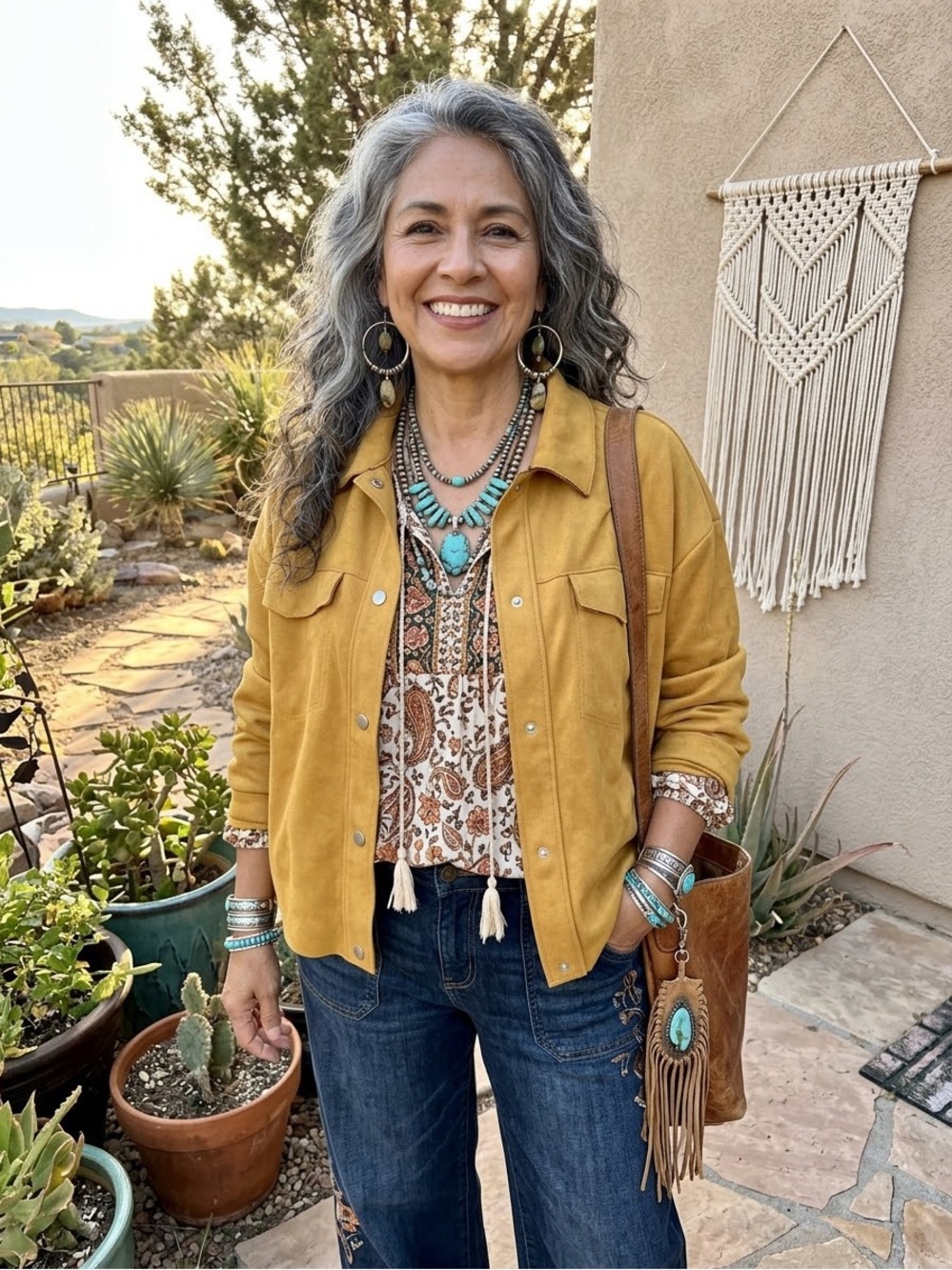 Mustard Suede Snap-Front Jacket - Women